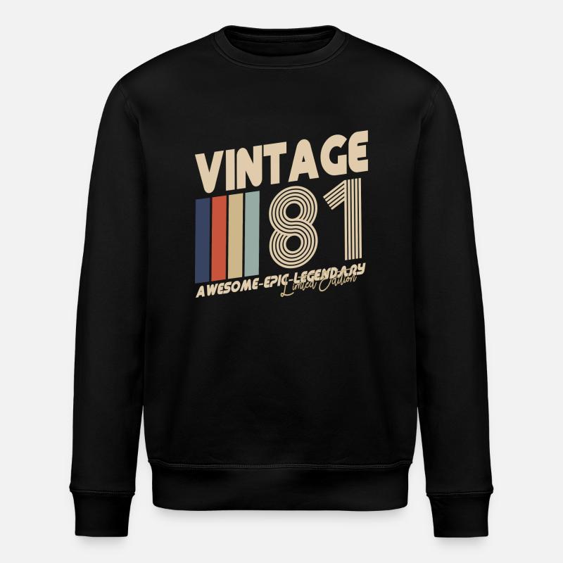 1981 - Stanley/Stella ROLLER Unisex Organic Sweatshirt - black