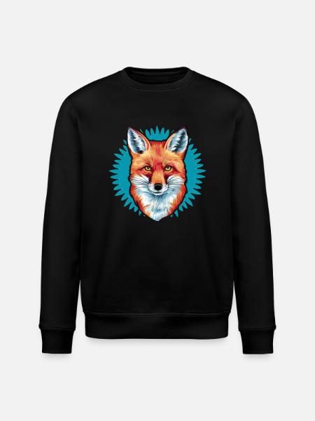 Fox - Illustration - Stanley/Stella ROLLER Unisex Organic Sweatshirt - black