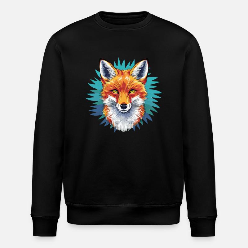 Fox - Illustration - Stanley/Stella ROLLER Unisex Organic Sweatshirt - black