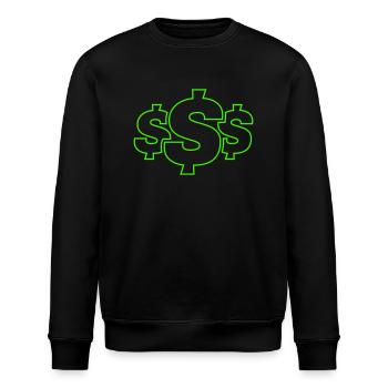 dollar symbol - Stanley/Stella Unisex Bio-Sweatshirt ROLLER - Schwarz - Vorne - Nik (191cm)