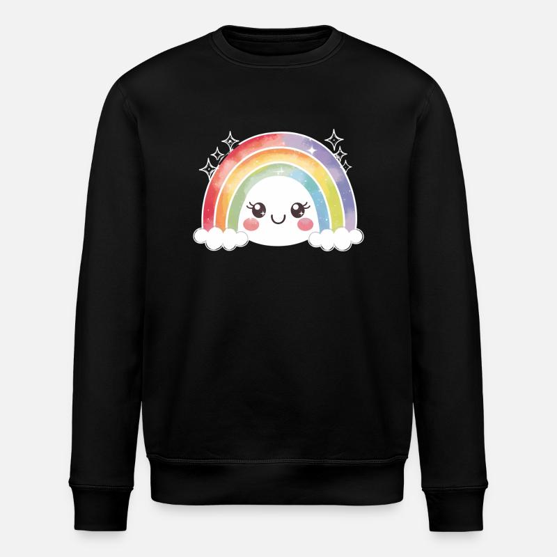 Kawaii Cute Rainbow - Stanley/Stella ROLLER Unisex Organic Sweatshirt - black