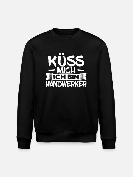 Küss mich ich bin Handwerker - Stanley/Stella Unisex Bio-Sweatshirt ROLLER - Schwarz