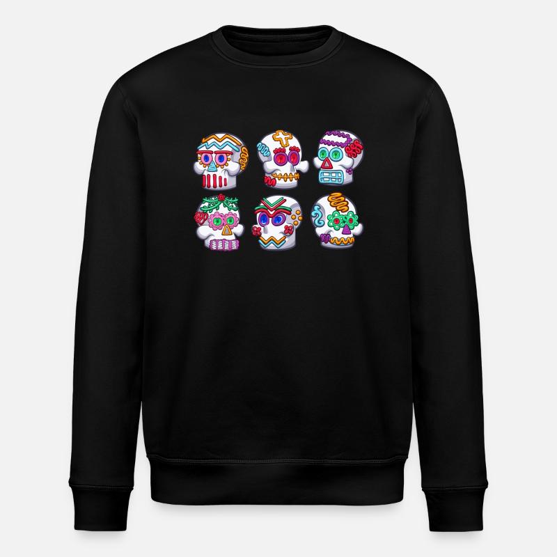 Zucker-Schädel - Stanley/Stella Unisex Bio-Sweatshirt ROLLER - Schwarz