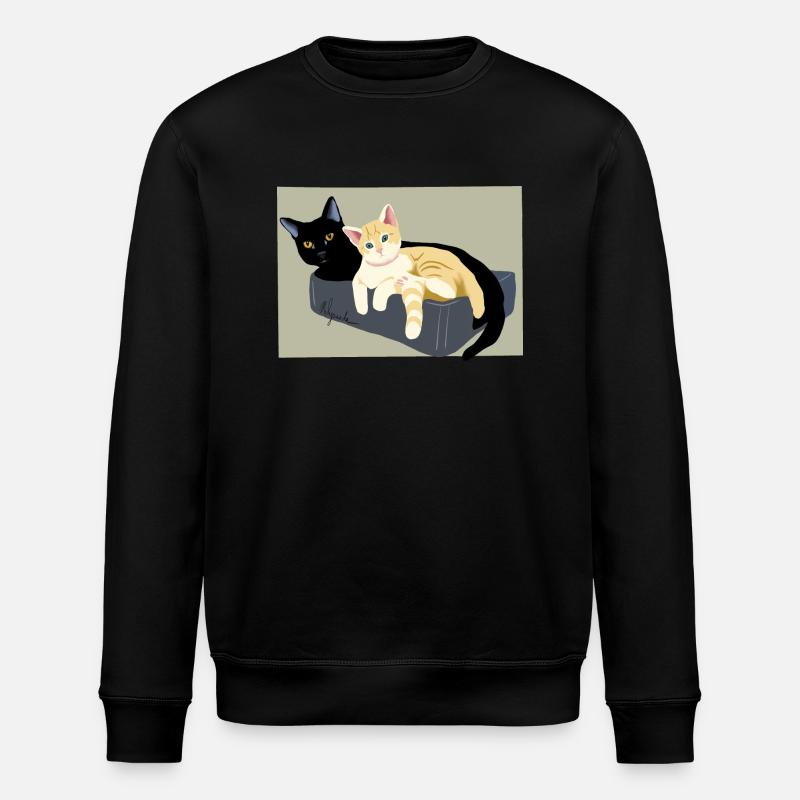 deux chats mignons - Sweat bio ROLLER Stanley/Stella Unisexe - noir