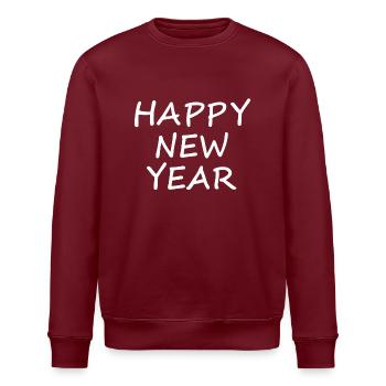 Frohes Neues Jahr - Stanley/Stella Unisex Bio-Sweatshirt ROLLER - Burgunderrot - Vorne - Nik (191cm)