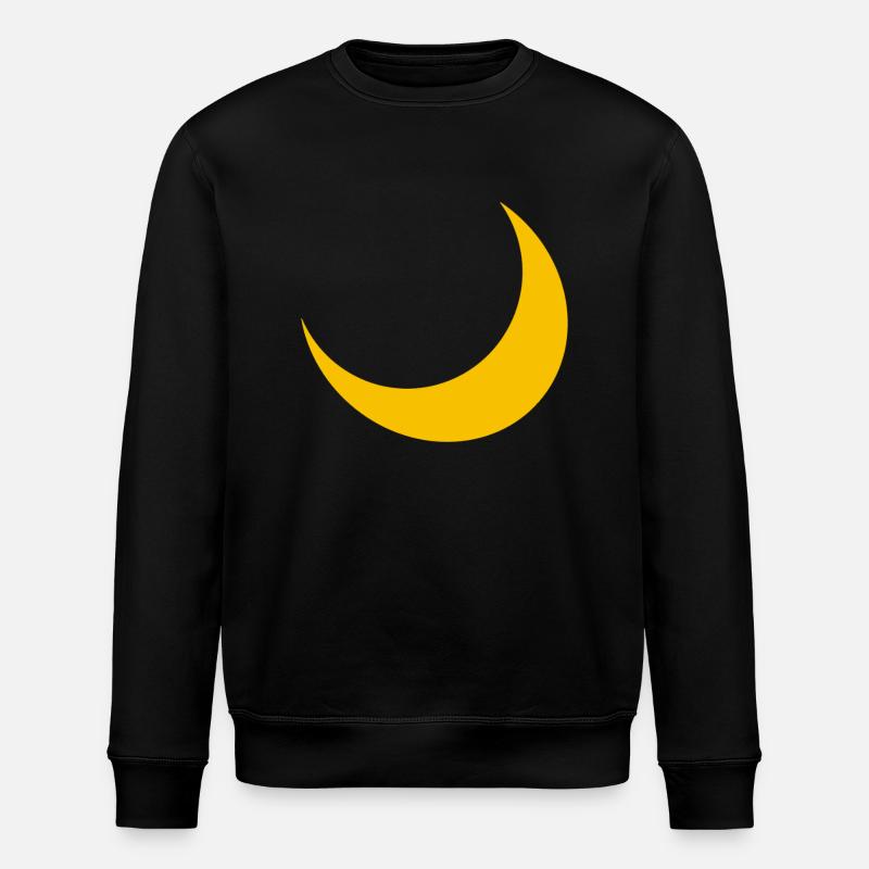 Moon Crescent Moon Night Sky - Stanley/Stella ROLLER Unisex Organic Sweatshirt - black