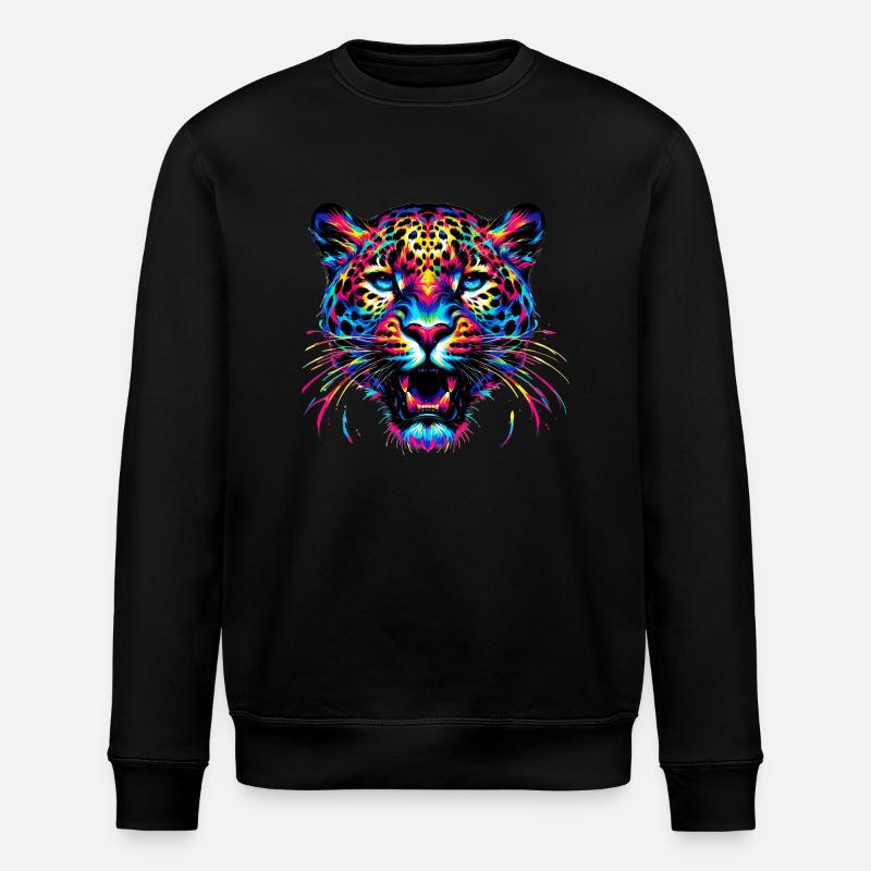 Leopard - Stanley/Stella ROLLER Unisex Organic Sweatshirt - black