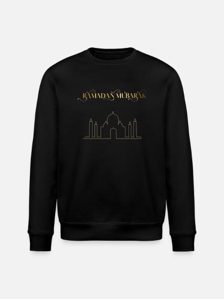 Ramadan Mubarak Golden Mosque - Stanley/Stella ROLLER Unisex Organic Sweatshirt - black