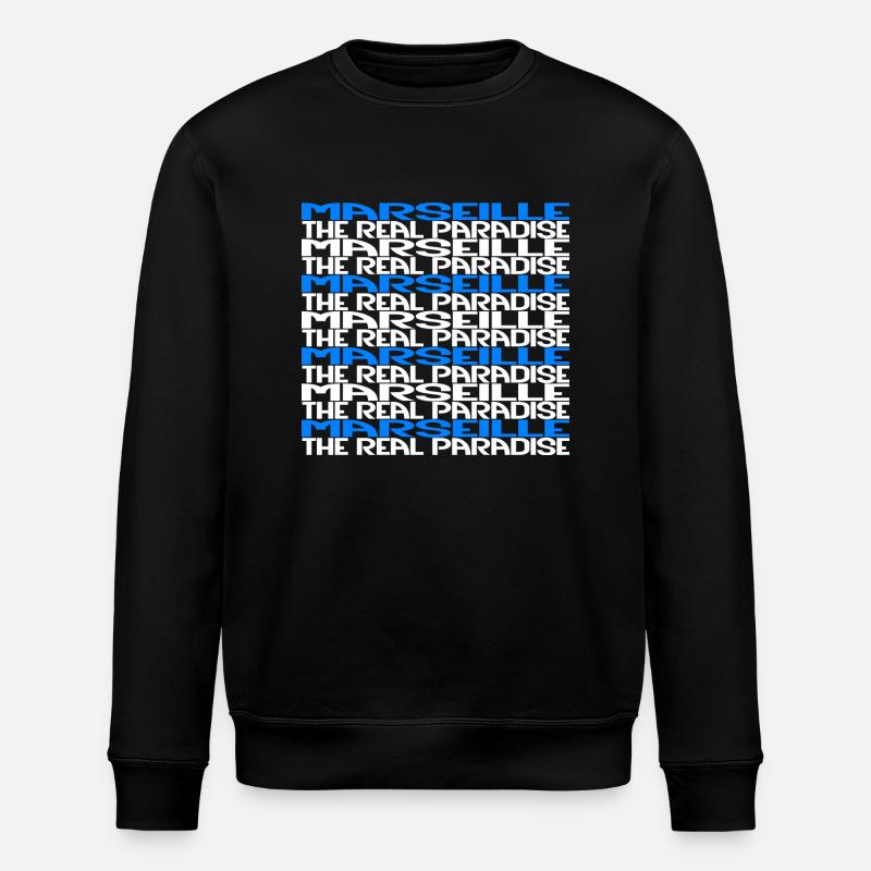 Marseille la vraie surprise - Sweat bio ROLLER Stanley/Stella Unisexe - noir