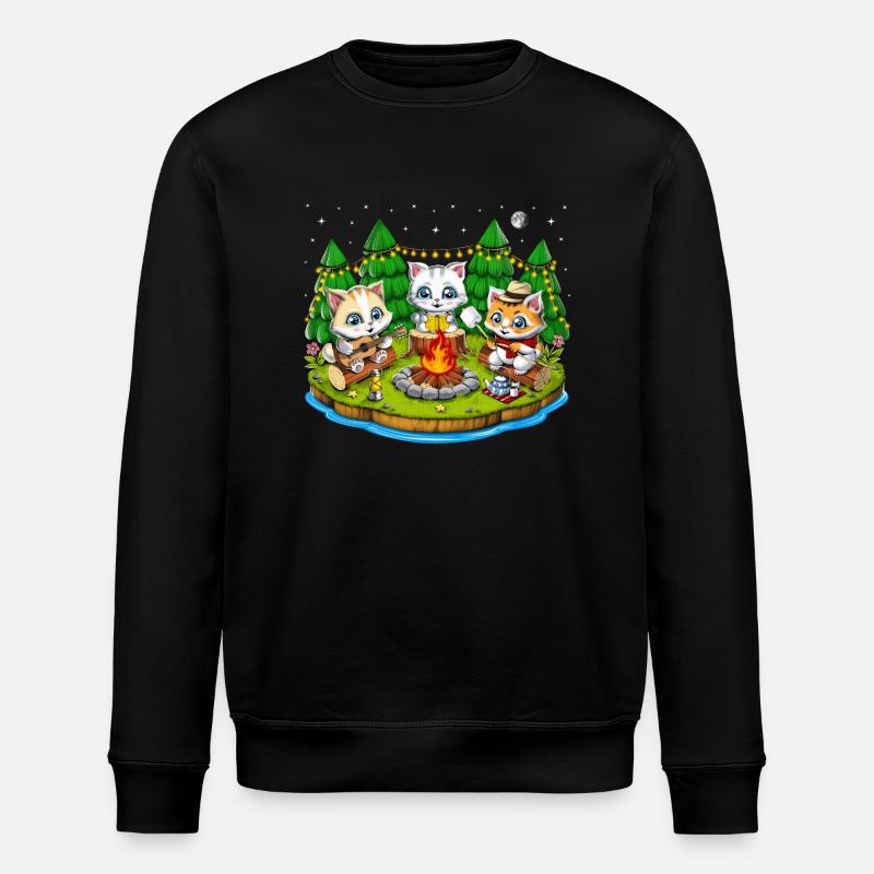 Camping Kawaii Chats - Sweat bio ROLLER Stanley/Stella Unisexe - noir