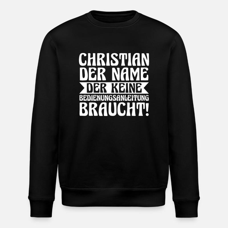 Vorname Chris Christian - Stanley/Stella Unisex Bio-Sweatshirt ROLLER - Schwarz