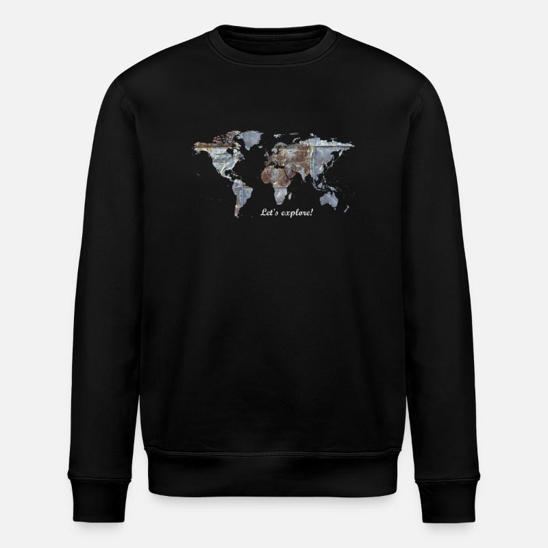 Weltkarte - Let's explore! - Stanley/Stella Unisex Bio-Sweatshirt ROLLER - Schwarz
