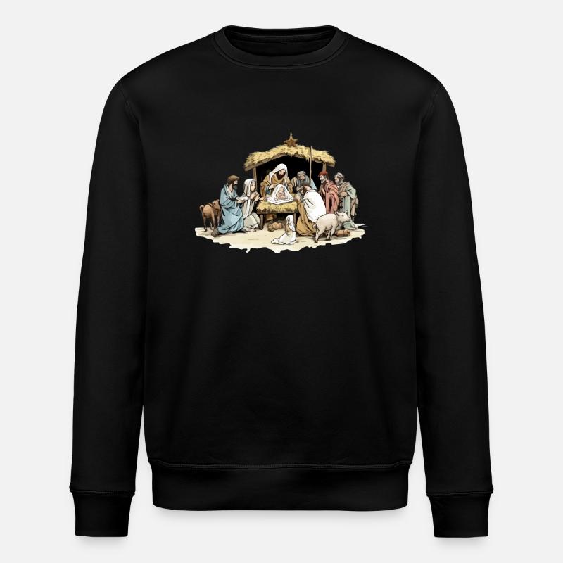 Die Krippe Krippe - Stanley/Stella Unisex Bio-Sweatshirt ROLLER - Schwarz