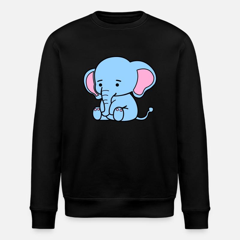 Cute Elephant - Stanley/Stella ROLLER Unisex Organic Sweatshirt - black