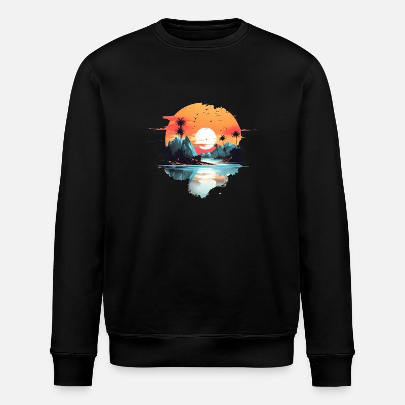 Coucher de soleil - Sweat bio ROLLER Stanley/Stella Unisexe - noir