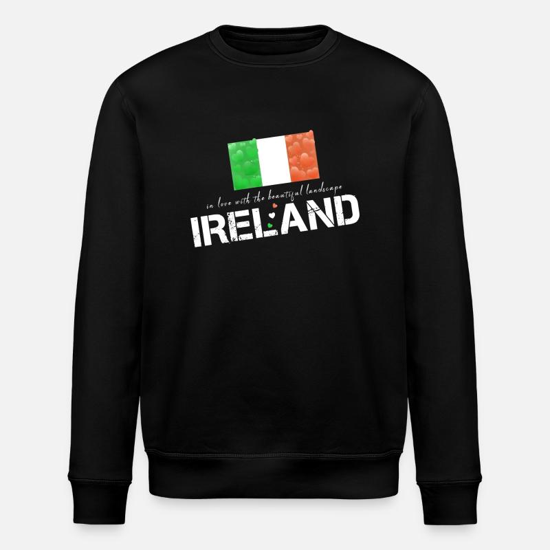 Cœurs de drapeau irlandais - Sweat bio ROLLER Stanley/Stella Unisexe - noir