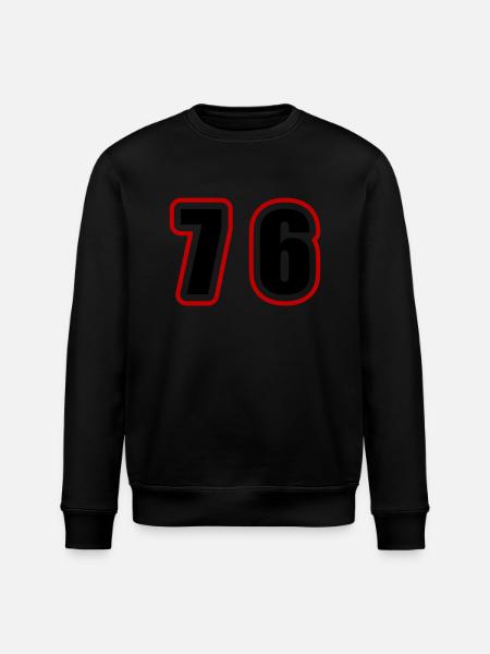 76 Number College - Stanley/Stella ROLLER Unisex Organic Sweatshirt - black