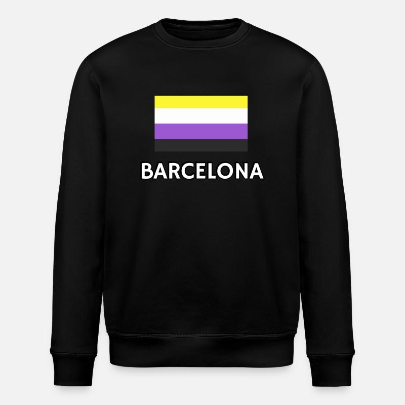 Non binary Pride Flag Barcelona - Stanley/Stella ROLLER Unisex Organic Sweatshirt - black