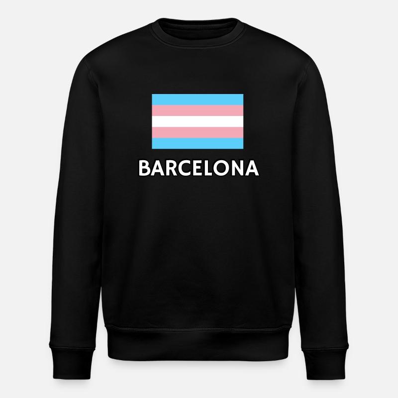 Trans Pride Flag Barcelona - Stanley/Stella ROLLER Unisex Organic Sweatshirt - black