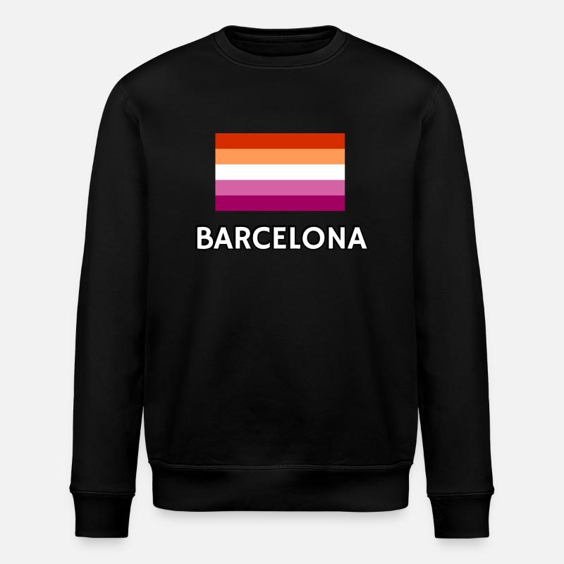 Lesbian Pride Flagge Barcelona - Stanley/Stella Unisex Bio-Sweatshirt ROLLER - Schwarz