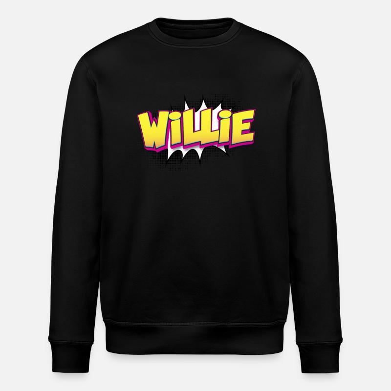 Willie Benutzerdefinierter Name Comic-Stil Pop-Art, - Stanley/Stella Unisex Bio-Sweatshirt ROLLER - Schwarz
