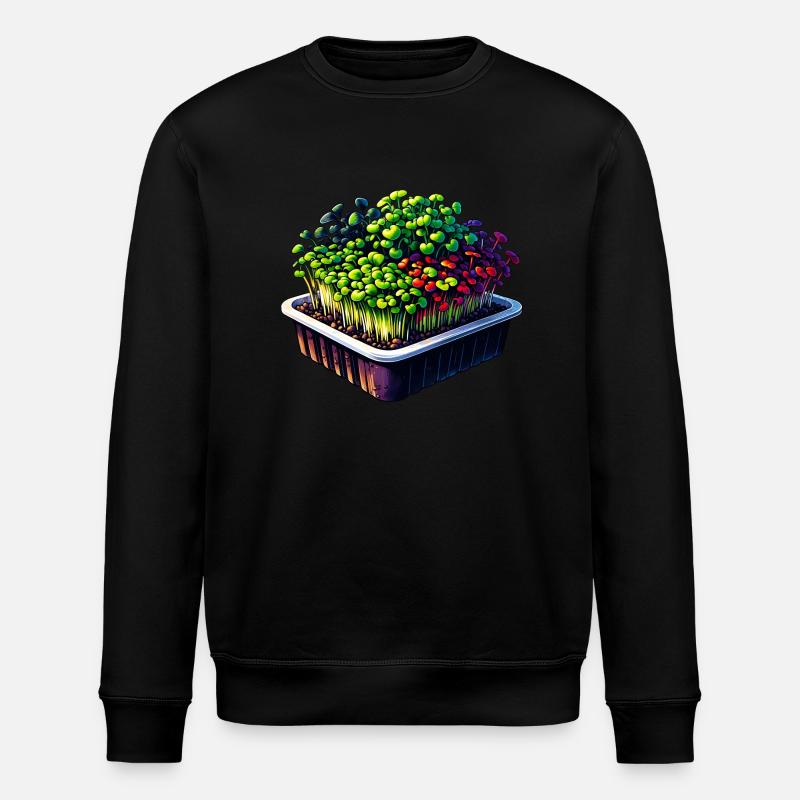 Microgreens Agriculture Vegan Sprouts - Stanley/Stella ROLLER Unisex Organic Sweatshirt - black
