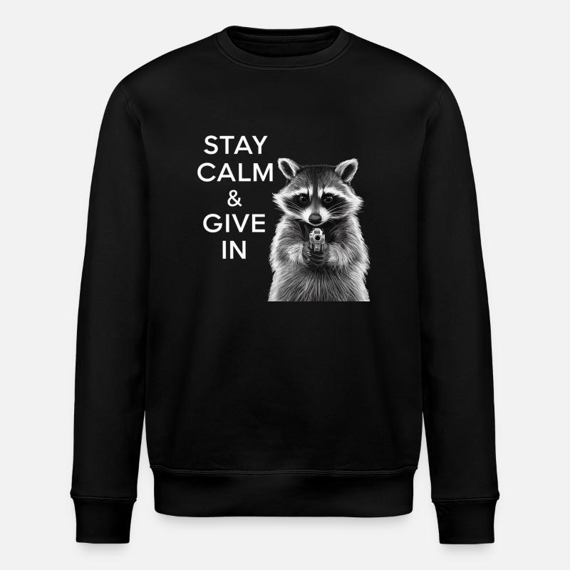 Meme raccoon - Stanley/Stella ROLLER Unisex Organic Sweatshirt - black