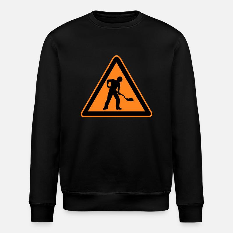 Sign road construction construction site - Stanley/Stella ROLLER Unisex Organic Sweatshirt - black