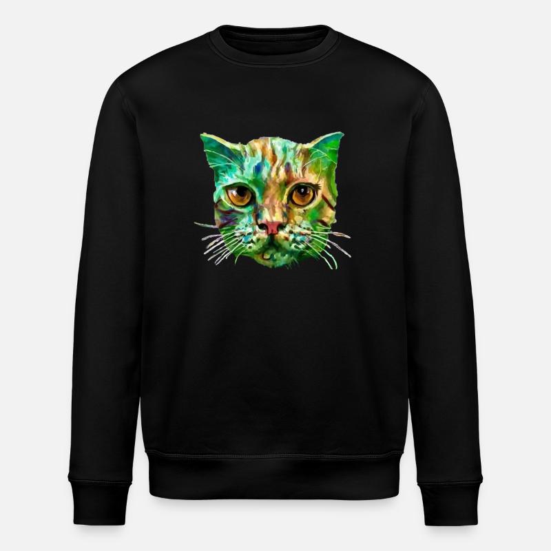 Bunte Katze - Stanley/Stella Unisex Bio-Sweatshirt ROLLER - Schwarz