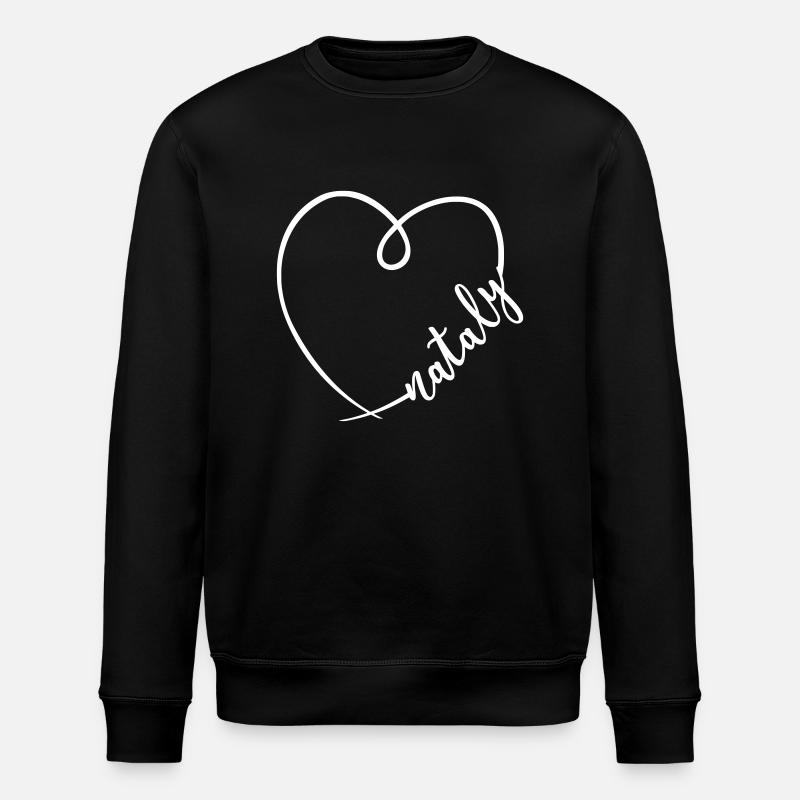 Nataly nom calligraphie coeur - Sweat bio ROLLER Stanley/Stella Unisexe - noir