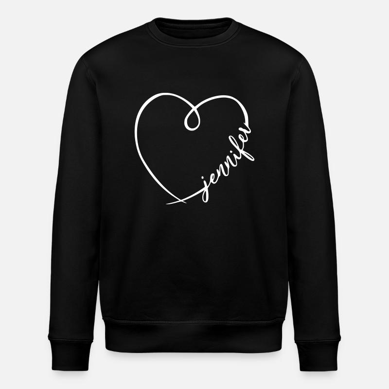 Jennifer Name Calligraphy Heart - Stanley/Stella ROLLER Unisex Organic Sweatshirt - black