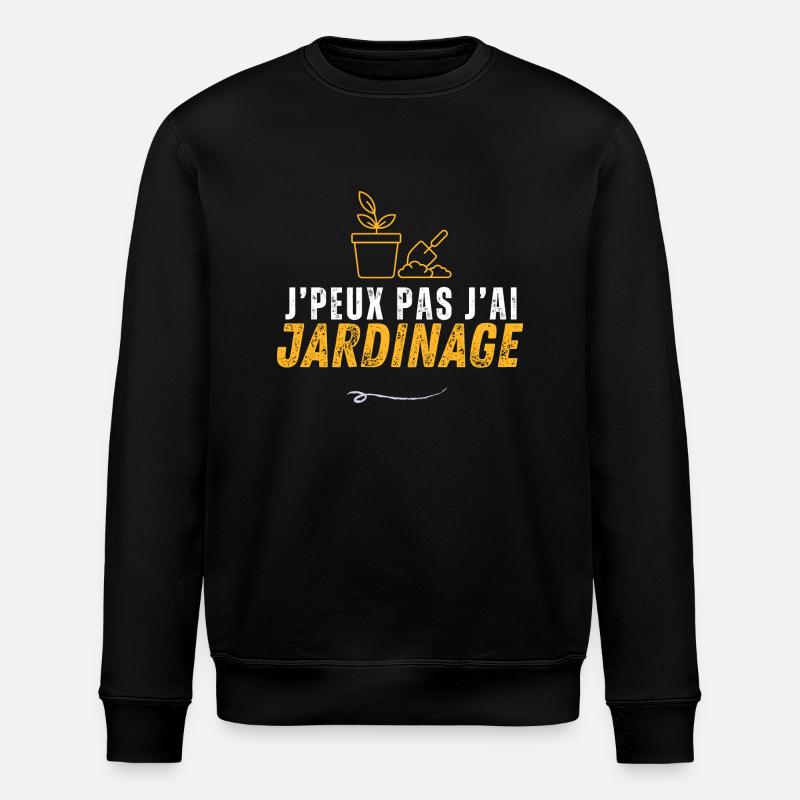 Je peux pas jardinage - Sweat bio ROLLER Stanley/Stella Unisexe - noir