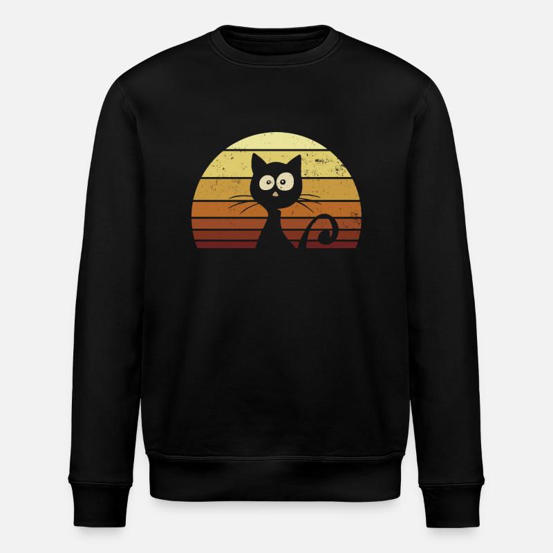 Chat au look rétro - Sweat bio ROLLER Stanley/Stella Unisexe - noir