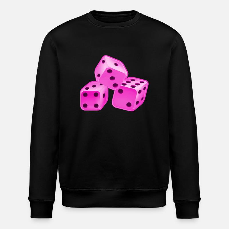 Dice pink - Stanley/Stella ROLLER Unisex Organic Sweatshirt - black