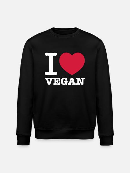 I love vegan - Stanley/Stella ROLLER Unisex Organic Sweatshirt - black