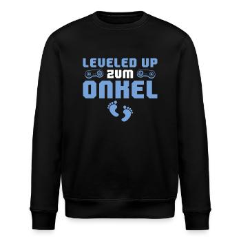 Schwangerschaftsankündigung Leveled up zum Onkel - Stanley/Stella Unisex Bio-Sweatshirt ROLLER - Schwarz - Vorne - Nik (191cm)
