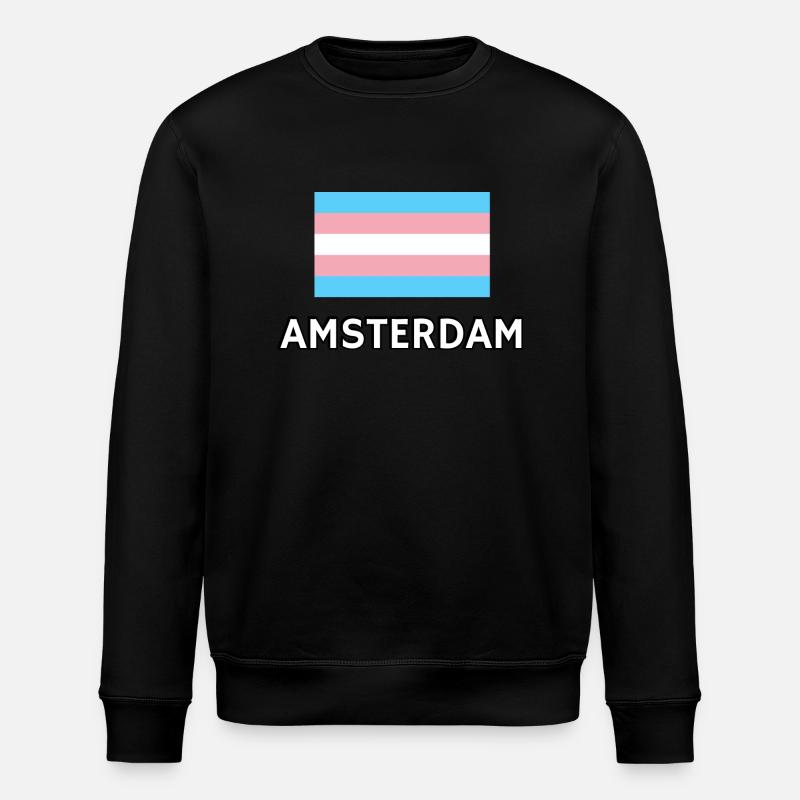 Trans Pride Flagge Amsterdam - Stanley/Stella Unisex Bio-Sweatshirt ROLLER - Schwarz