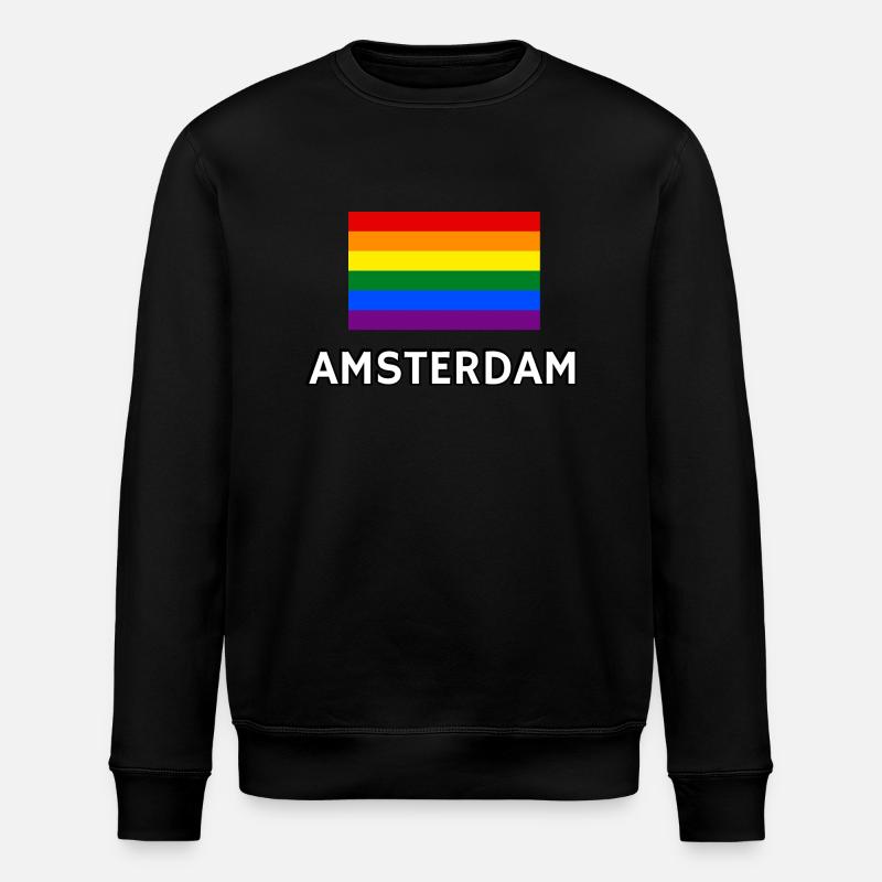 Pride Flag Amsterdam - Stanley/Stella ROLLER Unisex Organic Sweatshirt - black