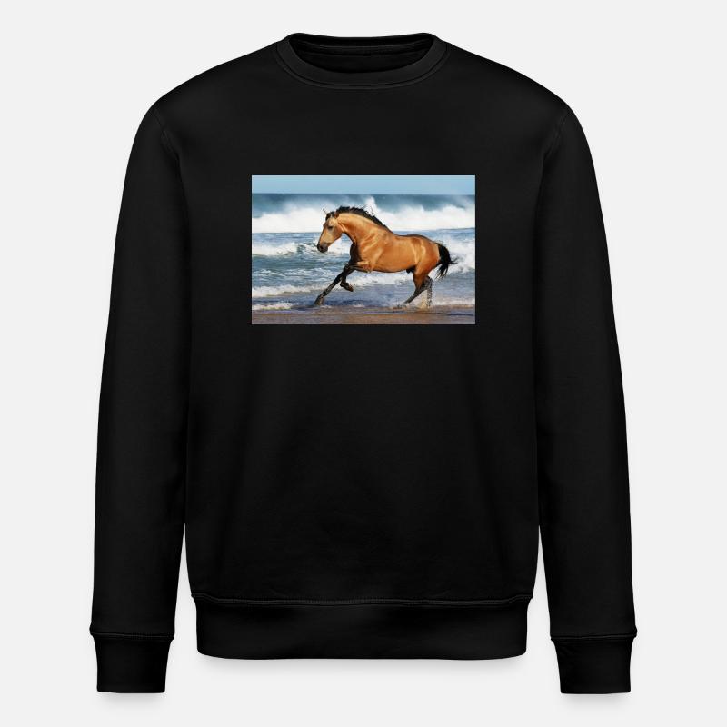 Pferde - Stanley/Stella Unisex Bio-Sweatshirt ROLLER - Schwarz