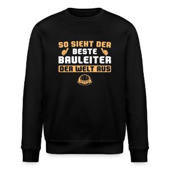 Bester Bauleiter der Welt Bauaufsicht Geschenk - Stanley/Stella Unisex Bio-Sweatshirt ROLLER - Schwarz - Vorne - Nik (191cm)