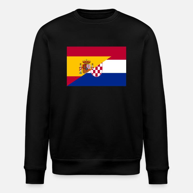 Spanien Kroatien Flagge - Stanley/Stella Unisex Bio-Sweatshirt ROLLER - Schwarz
