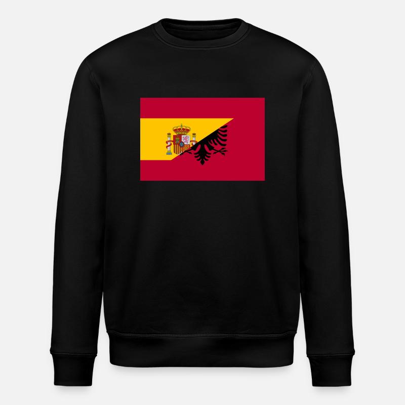 Spanien Albanien Flagge - Stanley/Stella Unisex Bio-Sweatshirt ROLLER - Schwarz