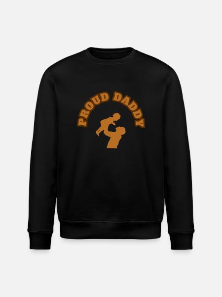 Proud Daddy Kid Daughter Brown - Stanley/Stella ROLLER Unisex Organic Sweatshirt - black