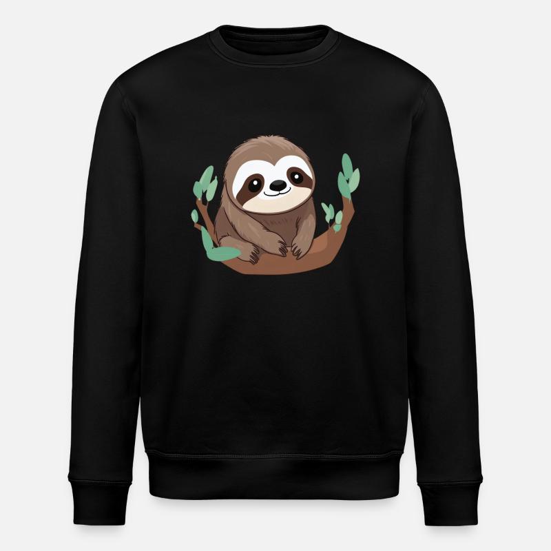 Süßes Faultier Geschenk - Stanley/Stella Unisex Bio-Sweatshirt ROLLER - Schwarz