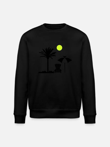 Palm Tree Deck Chair - Stanley/Stella ROLLER Unisex Organic Sweatshirt - black