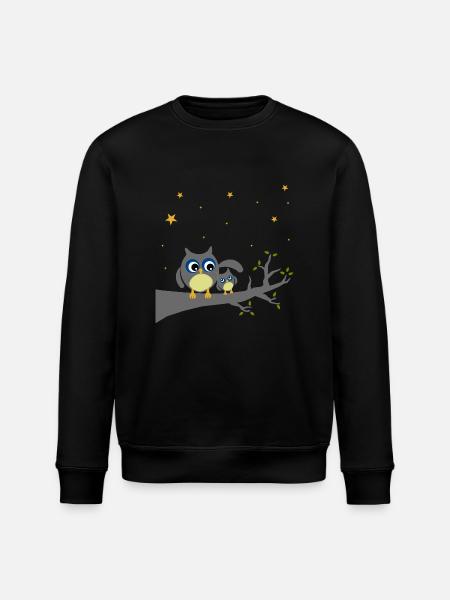 Eulen - Mama und Kind - Stanley/Stella Unisex Bio-Sweatshirt ROLLER - Schwarz
