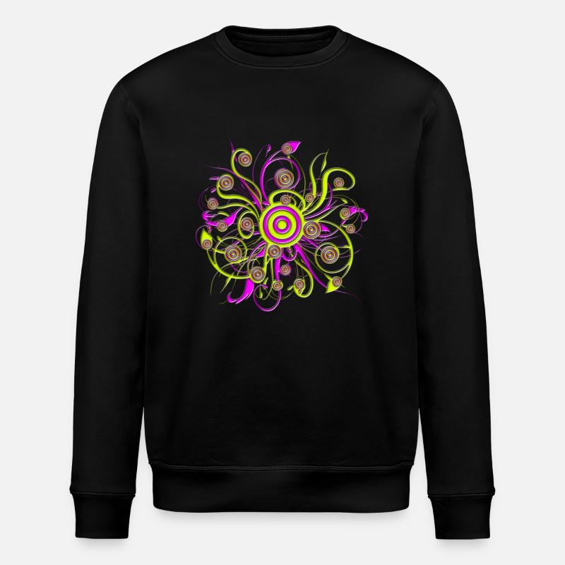 fleur psychédélique - Sweat bio ROLLER Stanley/Stella Unisexe - noir