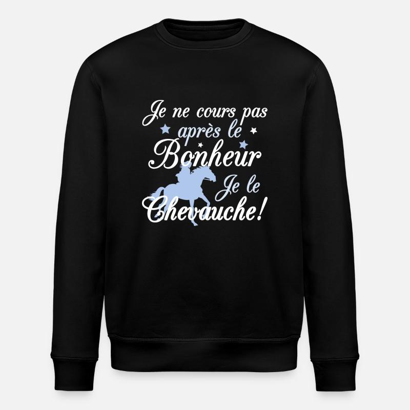 Cheval - le bonheur - Sweat bio ROLLER Stanley/Stella Unisexe - noir