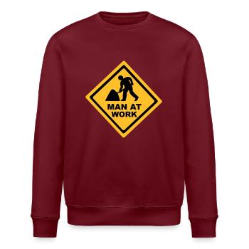 Man at Work - Construction - Stanley/Stella ROLLER Unisex Organic Sweatshirt - burgundy - Front - Nik (191cm)