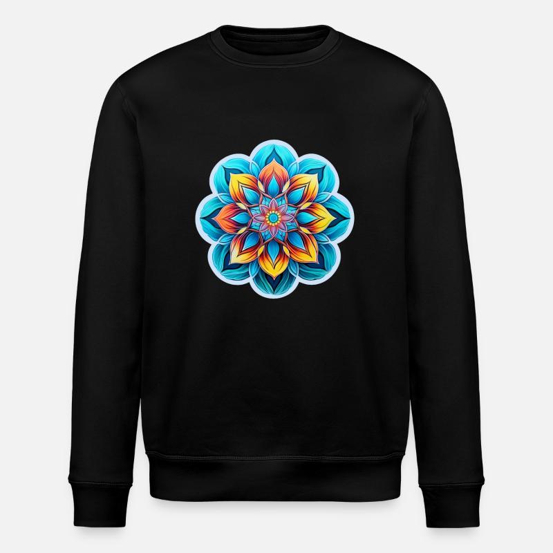 Fleur de mandala - Sweat bio ROLLER Stanley/Stella Unisexe - noir